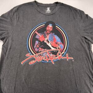Jimi Hendrix Band Crew Neck Short Sleeve Graphic Shirt Mens Size Large L Gray